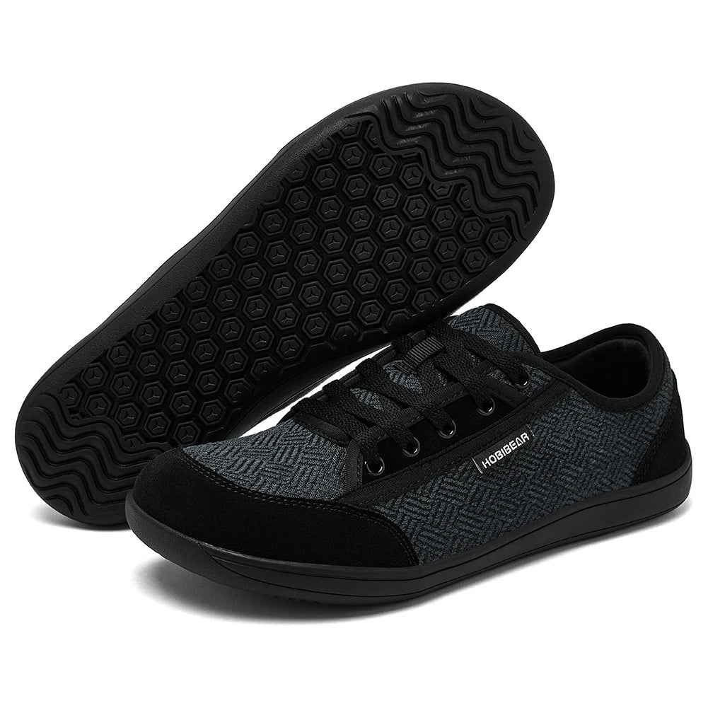 HOBIBEAR Barefoot Shoes Mens Womens | Zero Drop | Wide Toe | Minimalist Cowhide Leather Lace Up Fashion Sneakers