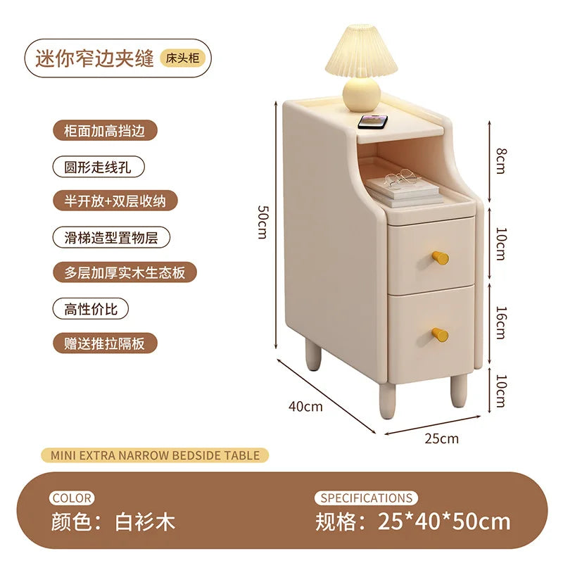Bedside Cabinet Small Frame Household Bedroom Small Side Few Simple Bedside Storage Cabinet 20~ 30 Narrow Side Cabinet