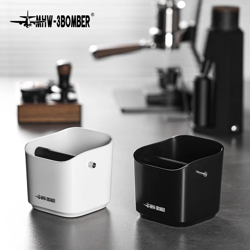 MHW-3BOMBER 1.2L Square Coffee Knock Box Anti-slip Pads Knock Box With Removable Knock Bar professional Home Barista Accessories