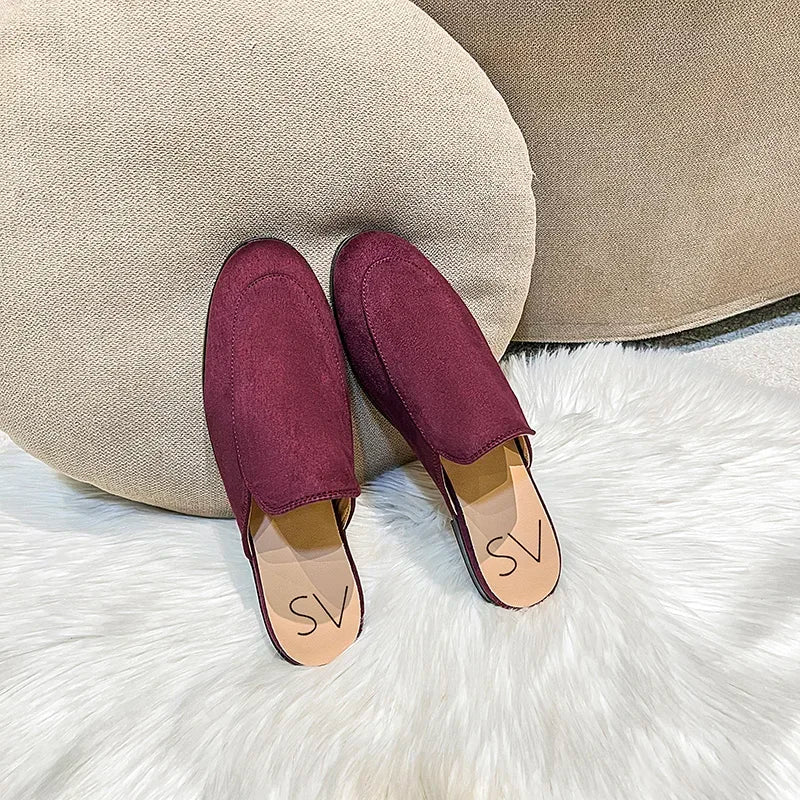 Baotou Half Slippers Women Summer Wear Muller Shoes 2025 New Flat Sandals