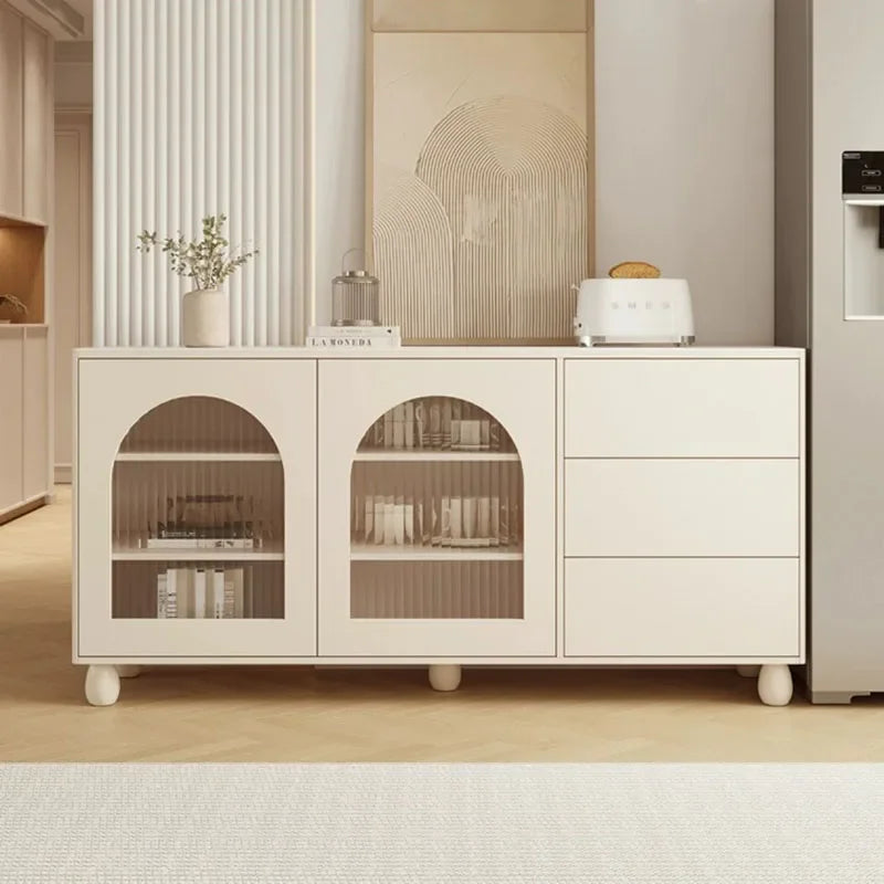 Cream Wind Cute Living Room Cabinets Small Apartment Minimalist Beauty Storage Cabinet Nordic Kawaii Vitrina Home Furniture