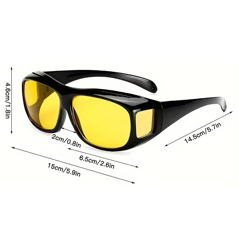 Night Vision Glasses For Women Men Outdoor Sports Oversized Driver Anti-Glare For Night Driving Can With Prescription Glasses