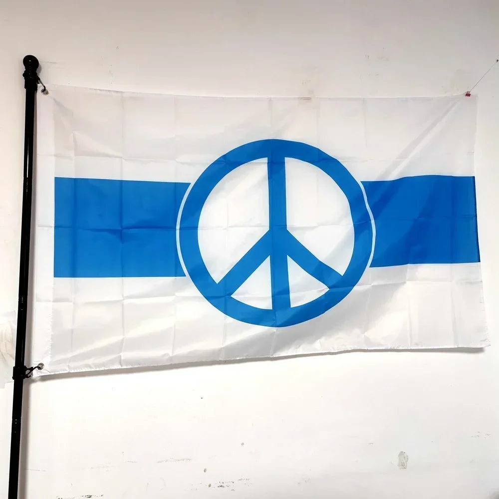 Russia Peace Flag, White-Blue-White, Header Banner, Outdoor Decor, 90x150cm, Polyester