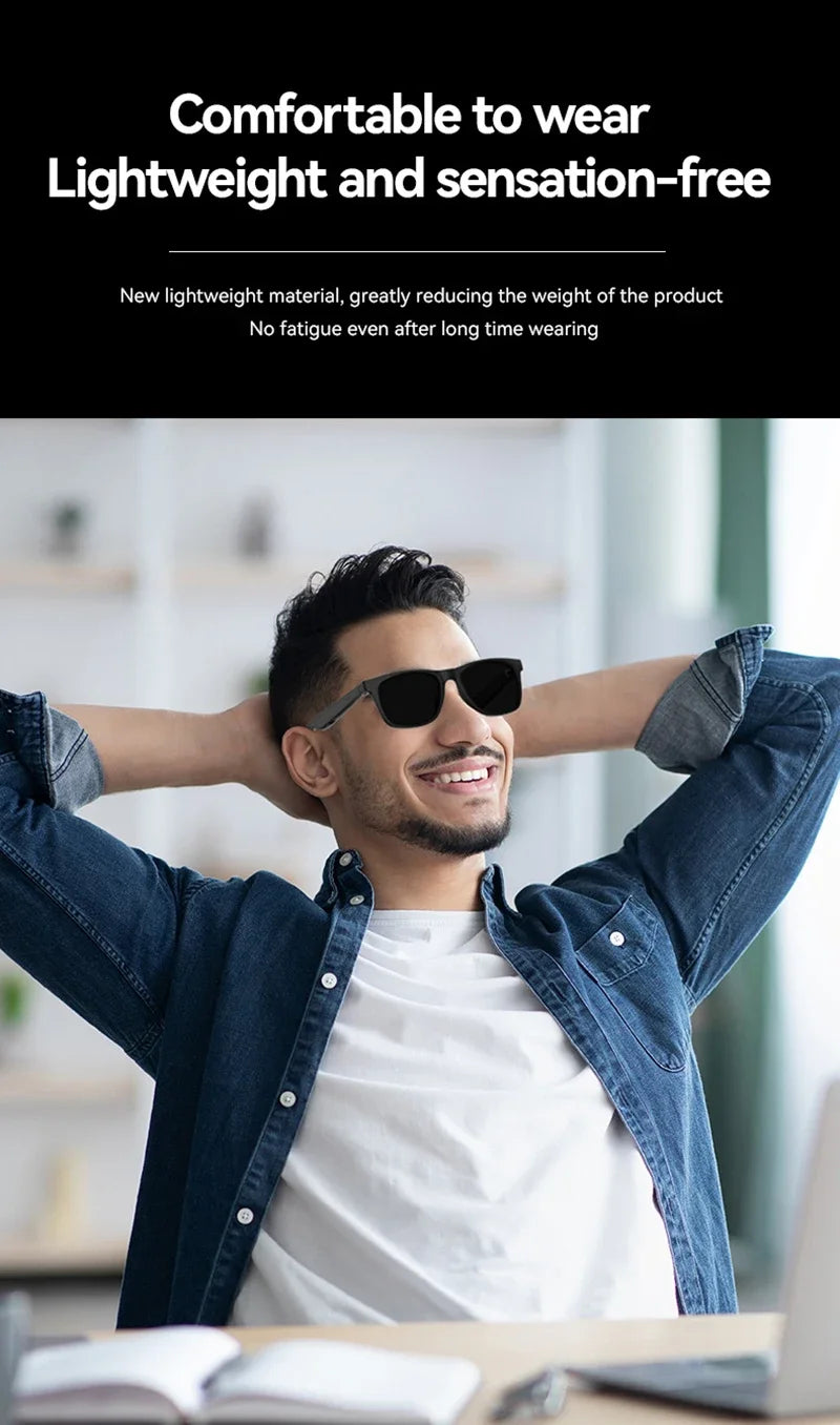 4K AI Smart Glasses Multifunctional Camera Bluetooth Call Voice Assistant Music Player Translate Photochromic HD Glasses