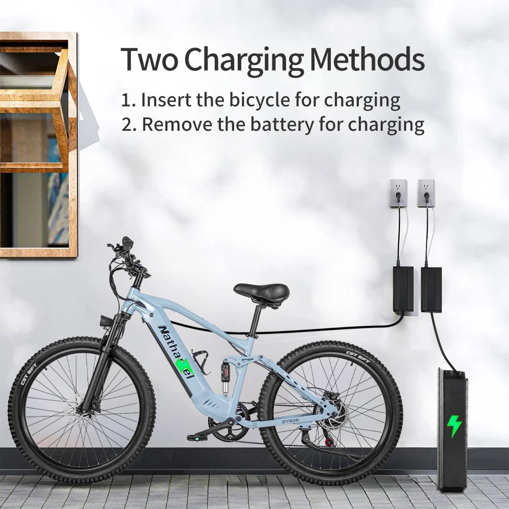 Nathaniel E-Bike,1000W Brushless Motor,27.5"Adult E-Mountain Bike,45Ah large capacity batteries,7 speed,45KM/H,Outdoor Trip Bike