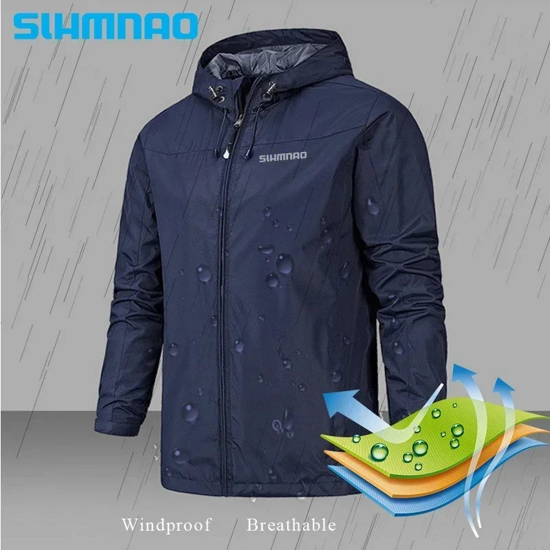 2025Waterproof Fishing Raincoat for Men, Raincoat for Cycling, Windproof Jacket, Mountaineering Clothes, Spring and Autumn Coat