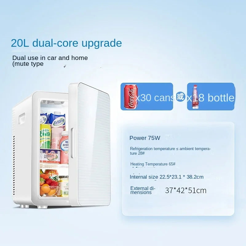Refrigerator Small Dormitory Household Mini Car Fridge Mini Refrigerator Dual Use in Car and Home Cosmetics Refrigeration