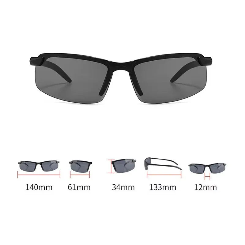 Night Vision Glasses Men Anti-Glare Driving Half Frame Sunglasses for Driver Outdoor Sport Goggles Women Day and Night Eyewear