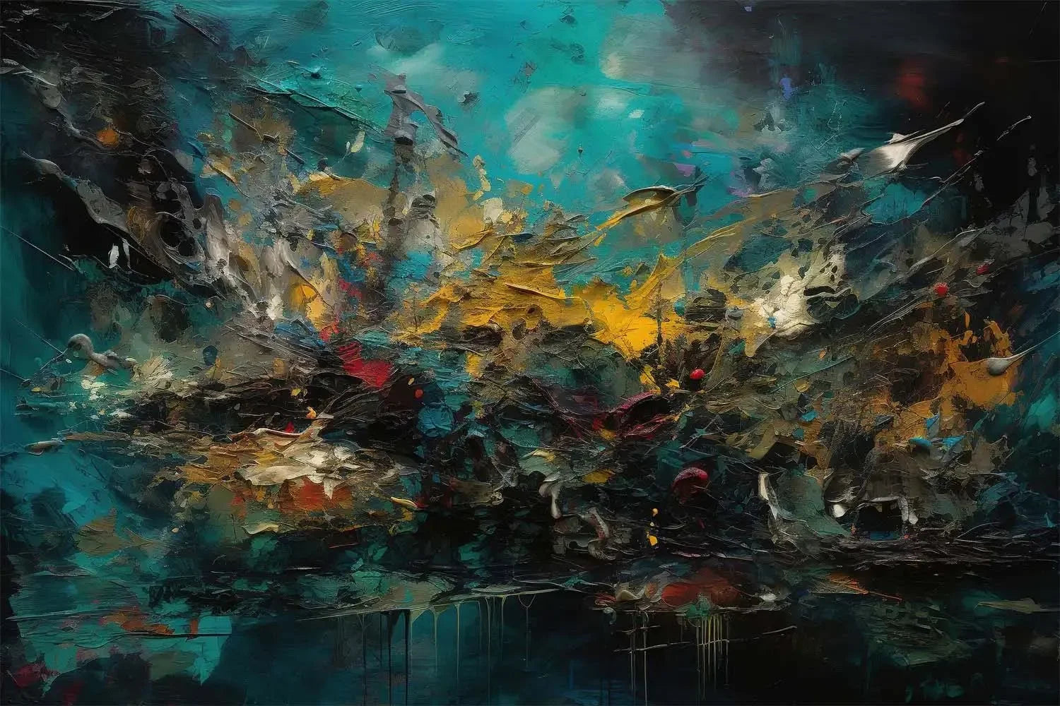 Classic Abstract Wall Art Matte Colour Oil Painting on Canvas Print Poster Home Decor Living Room Bedroom Decorative Painting - Free Item