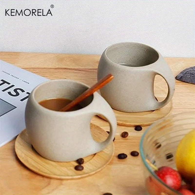 1/2PCS Ceramic Coffee Cups with Artistic Speckled Design - Reusable & Recyclable Cups for Latte Cappuccino Tea and Espresso