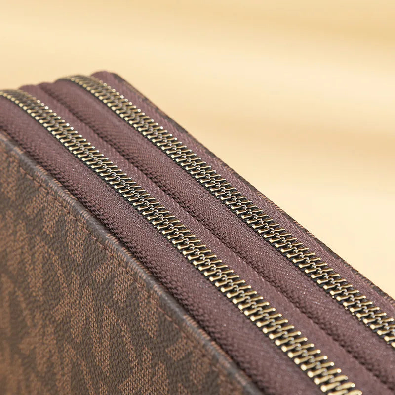 Long Wallets for Women, Double Zipper Clutches, Purse with Big Letter, Wristlet Wallet, Phone Holder, Card Holder, Lady, Fashion - Free Item.