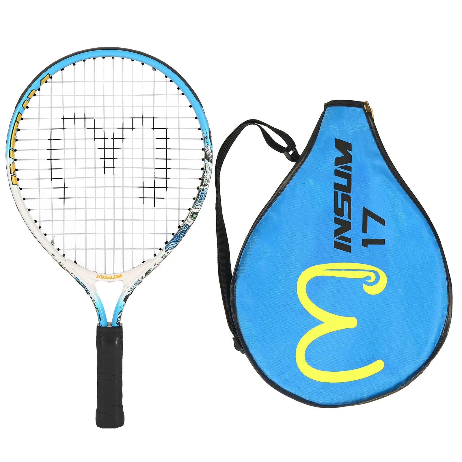 Kids Tennis Racket,17" Aluminum Tennis Racket with Carry Bag for Kid,Toddler Outdoor/Indoor Sport Play Rackets