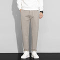 Men's Khaki Casual Trousers Slim Fit Tapered Leg Business Daily Pants