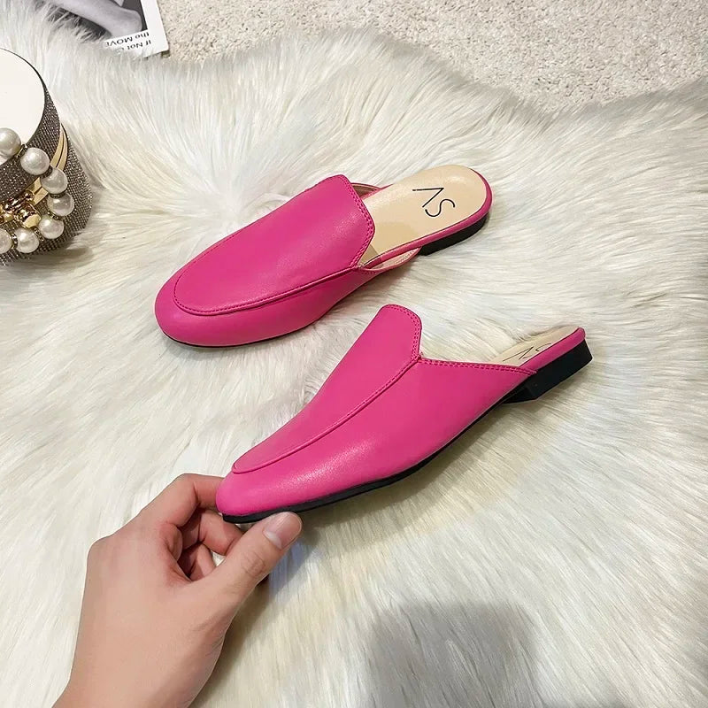 Baotou Half Slippers Women Summer Wear Muller Shoes 2025 New Flat Sandals