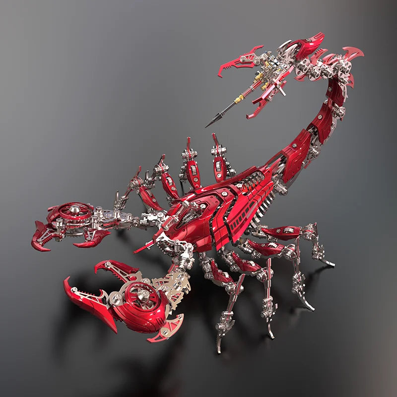 Punk DIY mechanical metal assembly 3D lighted insect scorpion stainless steel puzzle model kit for adults and boy toy gifts