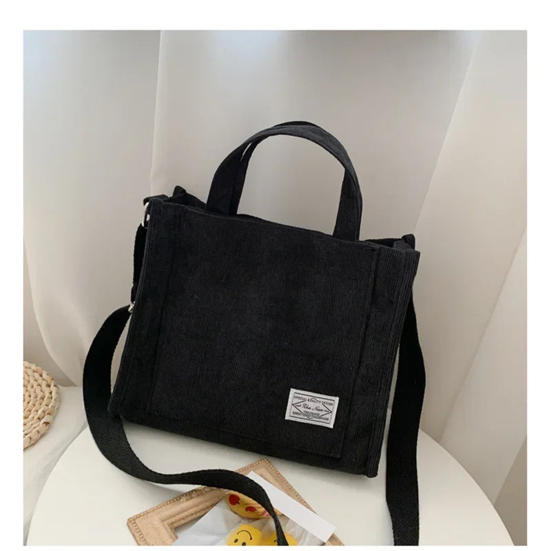 Women Handbag Simple Corduroy Portable Large Capacity HandBag Ins Fashion Trend Small Square Handbag Single Shoulder Bags - Free Items Weekend.