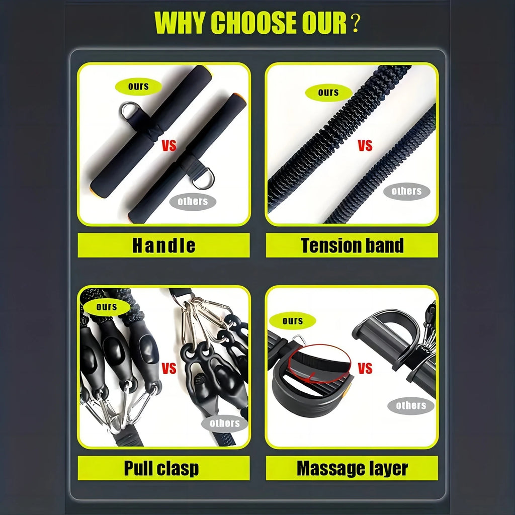 Pedal Tension Rope Puller Workout Equipment Elastic Resistance Band Foam Stretch Fitness Gym Machines Home