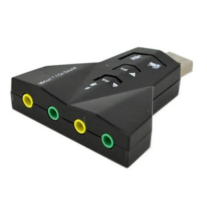 7.1 USB Sound Card External USB Audio Double Adaprter USB To Jack 3.5mm Earphone Micphone for Computer Notebook Win