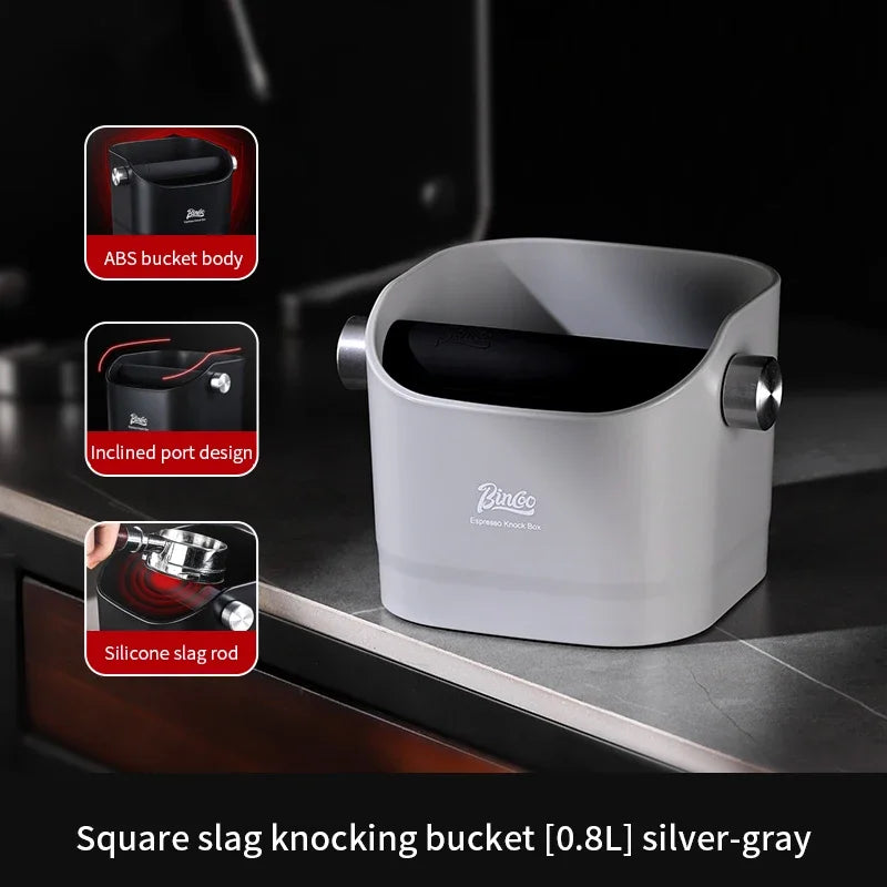 Bincoo Coffee Knock Box 0.8L Espresso Grounds Container Anti Slip Espresso Dump Bin Grind Beveled Barista Goods Cafe Accessories