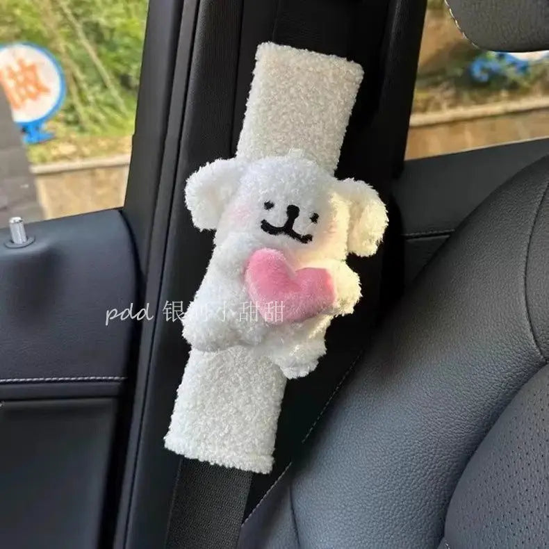 Cute love puppy car seat belt shoulder cover cute car interior girl car