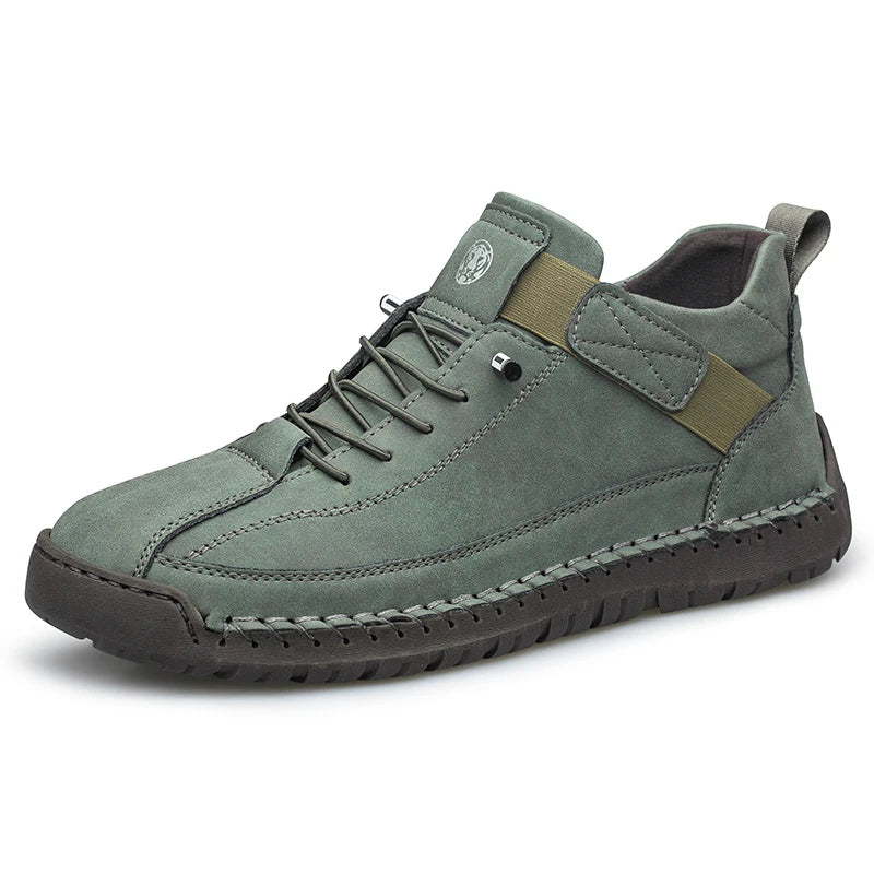 CLOHOO Men's Sport Casual High-Top Shoes Breathable Comfortable Short Boots Handmade Stitching Fashionable Youth High-Top Boots