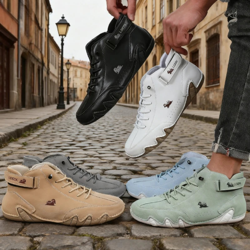 Classic Men's Loafers Comfortable Fashionable Walking Casual Flat Shoe Multifunctional High Top Design Driving Men's Bare Boots