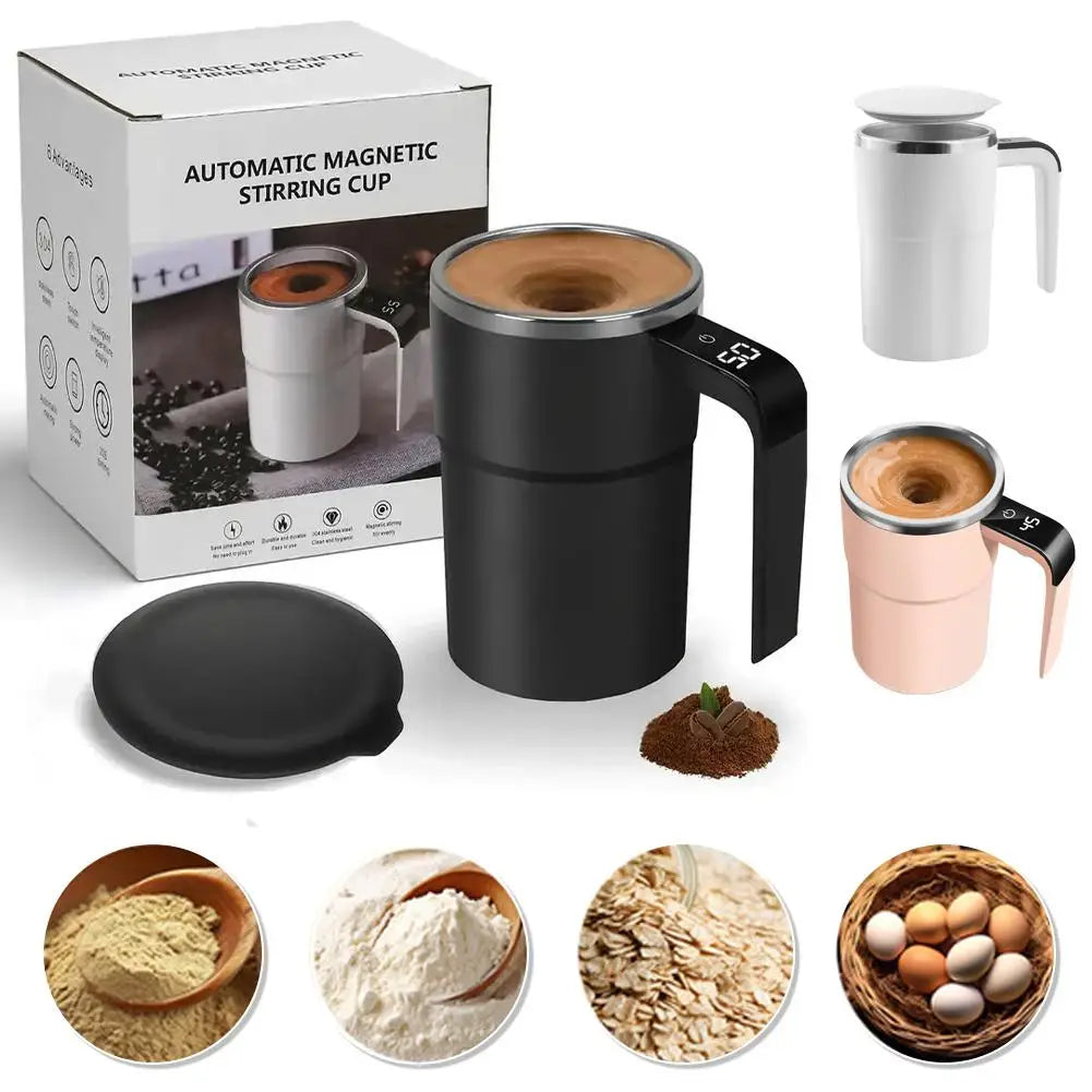 New Smart Temperature-measuring Portable Magnetic Automatic Stirring Cup Electric Coffee Cup For Sports Fitness Milkshake Cup