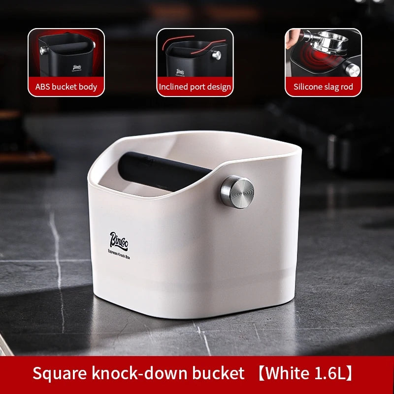 BINCOO 1.6L Increase Espresso Knock Box, Stainless Steel Coffee Grounds Container,Espresso Knock Bin for Home Barista Commercial