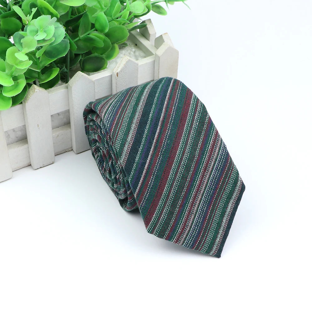 Classic Fashion Tie Men's Striped Necktie Formal Wear Business Suit Cotton Ties Male Female Skinny Slim Colourful Cravat Gifts