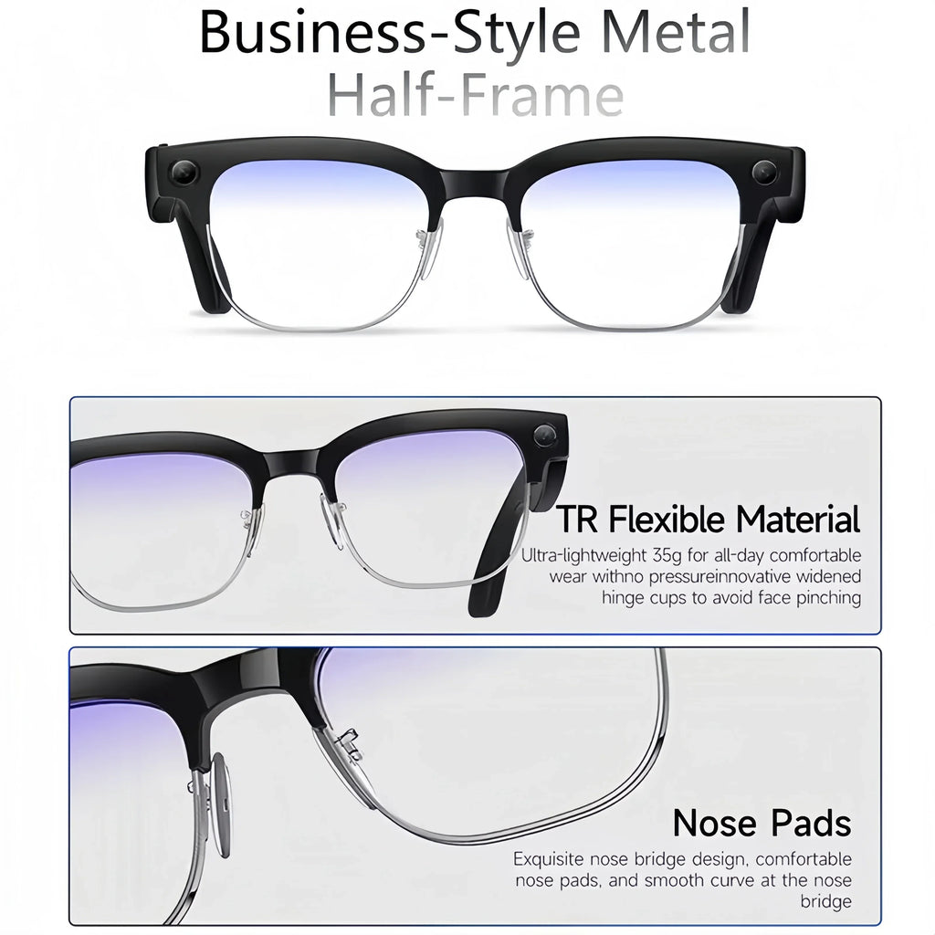 2026 New AI Smart Glasses 800W Ultra-Wide HD 4K Camera Video Recording 4GB AI Photo Recognition Bluetooth Call Translation Voice