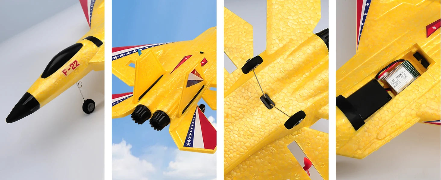 F22 Raptor RC Plane 2.4G 2CH RC Foam Flying Model Glider With LED Lights Remote Control Foam Fighter Airplane Toys for Children