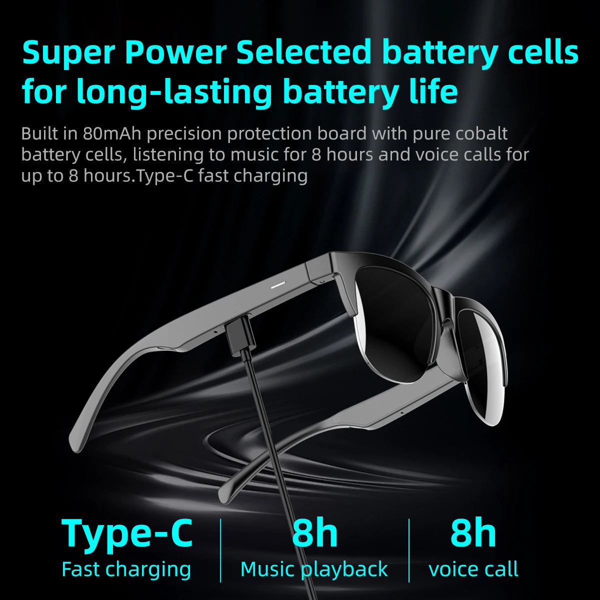 NEW Smart Glasses V5.3 Bluetooth Call High Quality Headphones Outdoor Sports Sunglasses Anti-touch UV Music Player for Men Women
