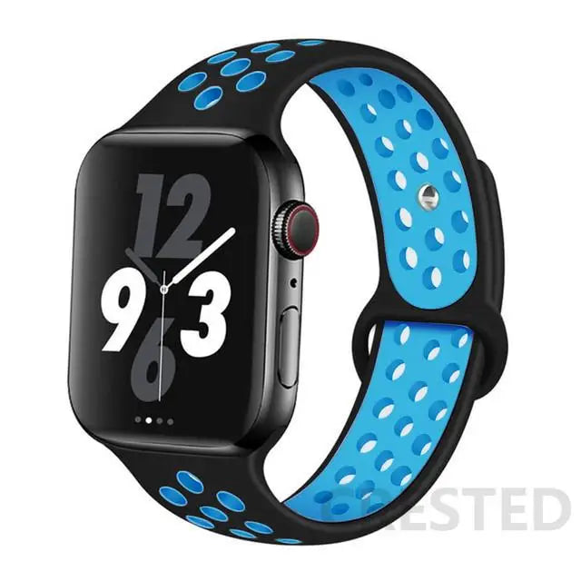 Silicone Strap For Apple Watch Band 45mm 44mm 40mm 49mm 41mm 38mm 42mm Sport bracelet iWatch Ultra 2 Series 9 8 7 6 se for nike