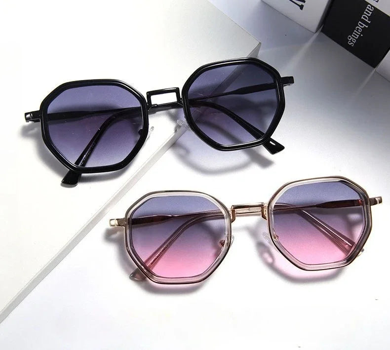 Fashion Punk Goggles, Protective Glasses for Men, Metal Polygonal Large Frame, Fashionable Sunglasses, Outdoor UV Protection