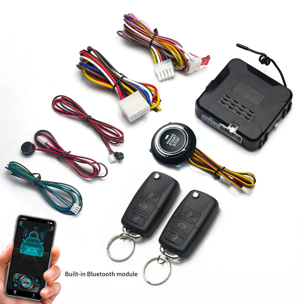 Remote Starter and Car Alarm Smart App Remote Start Stop System for Cars Engine Push Start System with Auto Ignition Button
