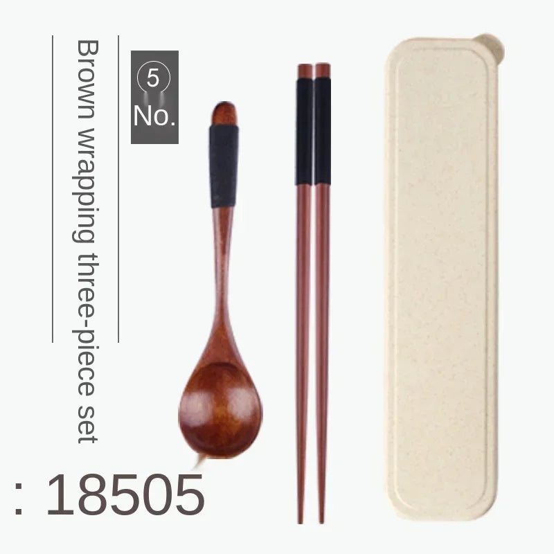 Handmade Dinnerware Cutlery for Kitchen, Wooden Spoon & Fork Dinner Kit for Rice, Soups, Cereal, Home Tableware - Free Item