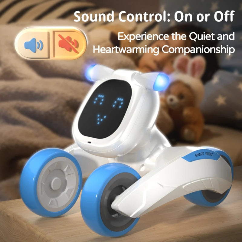 Smart Robot Puppy Dog RC Robot Dance Interactive Pet Program Robot Voice Remote Control Dog Intelligent Emo Toys For Kids Gift