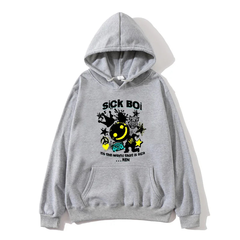 Ren Merch Sick Boi Printed Hoodie Sweatshirts Men Women Rapper Hoodies Pullover Unisex Harajuku Tracksuit