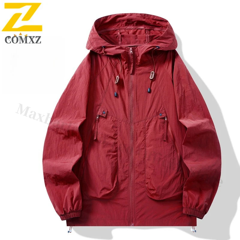Summer UV Protection Hooded Jacket Unisex UPF50+ Ultra Thin Ice Silk Fishing Skin Coat with Quick-Dry Technology Outdoor Sports