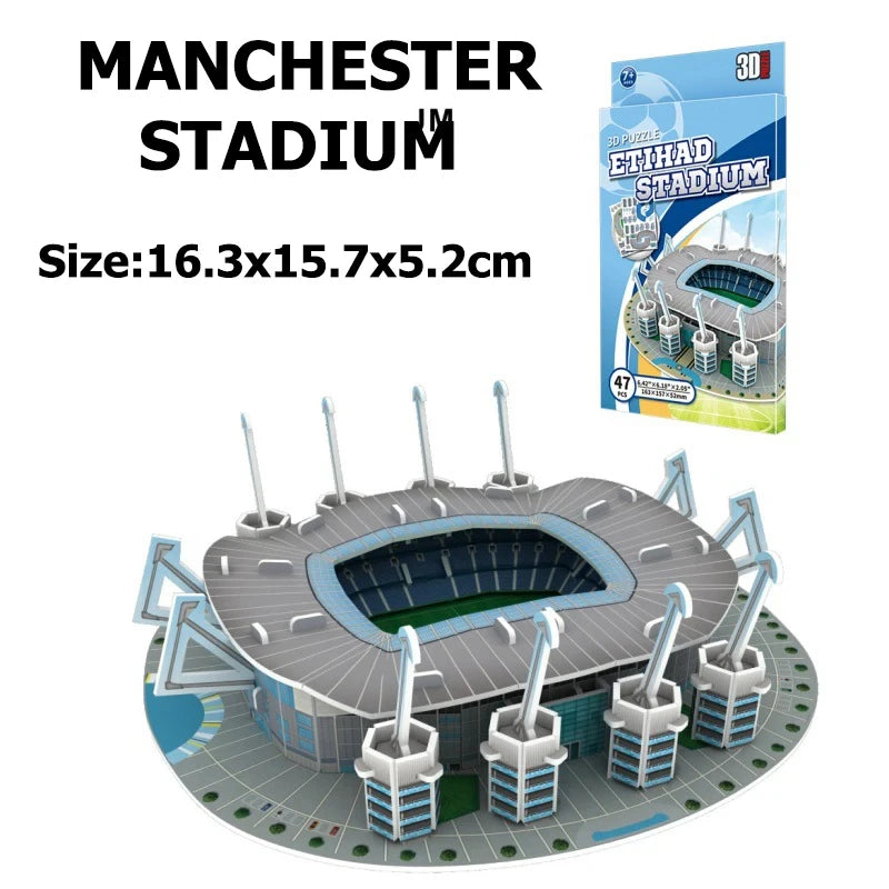 Miniature Football Field 3D DIY Model Assembly World Famous Stadiums Models Football Game Peripheral Toys Fans Toys Gifts TMZ