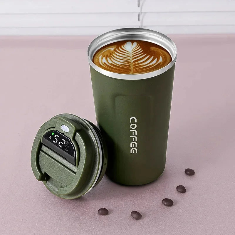 Stainless Steel Vacuum Cup Office 450ml 510ml Thermos Bottle Smart Display Temperature Coffee Cup Business Portable Thermal Mug