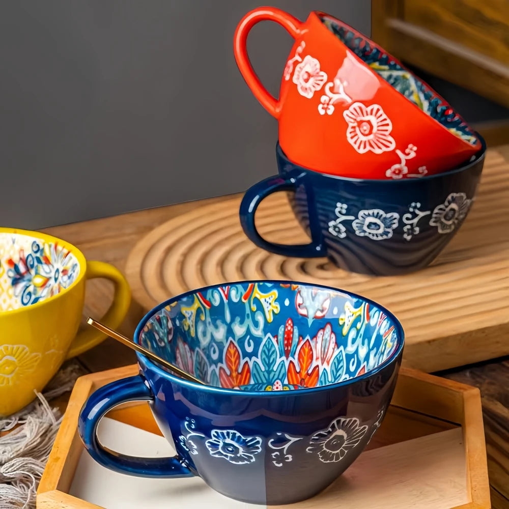 Bohemian Morning Tea Mug, 13.5 oz Ceramic Coffee Mug for Family  Colleagues Teachers Wives  Husbands Sisters  Brothers  Funny