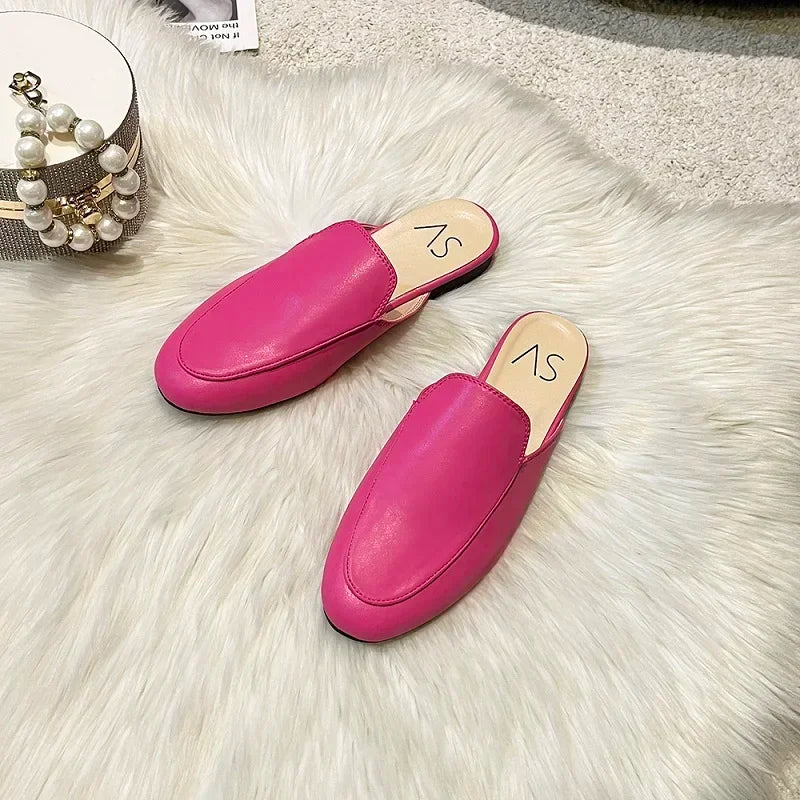 Baotou Half Slippers Women Summer Wear Muller Shoes 2025 New Flat Sandals