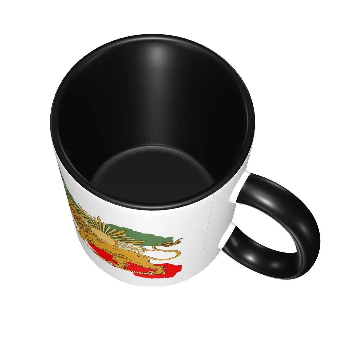 Iran Persia Map & Flag -Shir O Khorshid Lion And Sun Mug Kawaii Porcelain Mug Gift Graphic Creative Cups