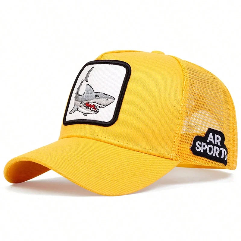 Unisex Shark Patch Embroidery Baseball Net Caps Spring and Summer Outdoor Adjustable Casual Hats Hip Hop Hat Sunscreen Hat