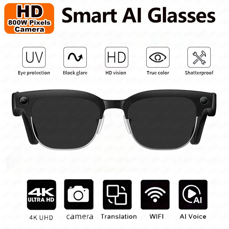 AI smart glasses provide real-time translation, ultra clear shooting, AI recognition of all things, Bluetooth communication, and