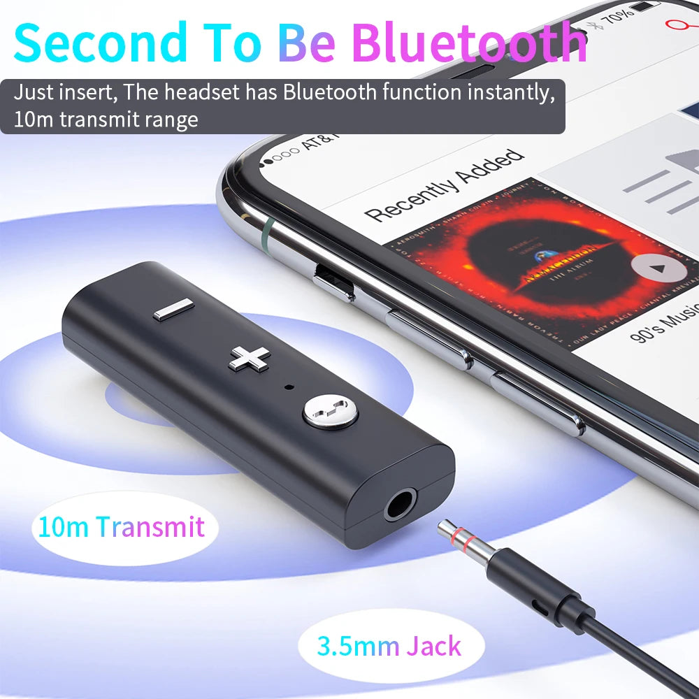 Wireless Adapter Bluetooth 5.0 Receiver 3.5mm AUX Earphone With HD Mic Bluetooth Audio Music Transmitter For Speaker Headphone