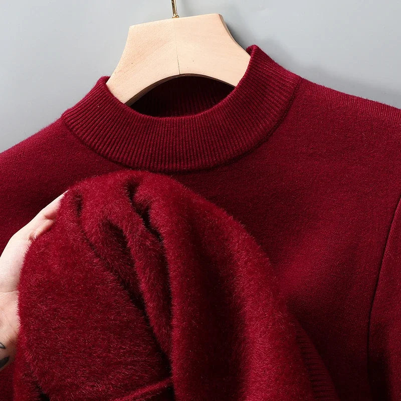 Half Turtleneck Knitwear Sweater New Autumn/Winter Mock Neck Sweatshirts Solid Color Pullovers Man Brand Casual Mens Clothing