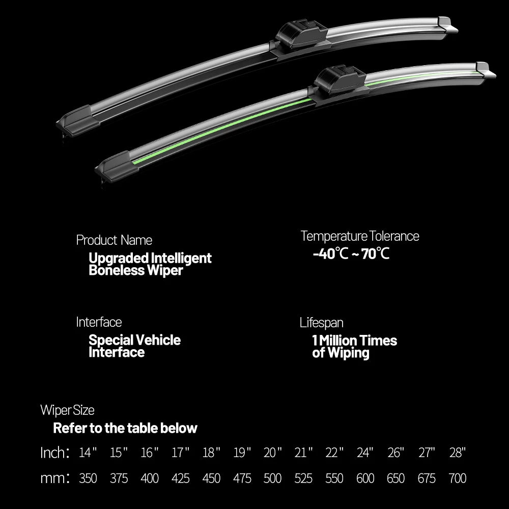 Car Windshield Wiper Blades Hook Universal U-type Soft Rubber Wiper 14"15" 16" 17" 18" 19" 20" 21" 22" 23" 24" 25" 26" 28" 30"