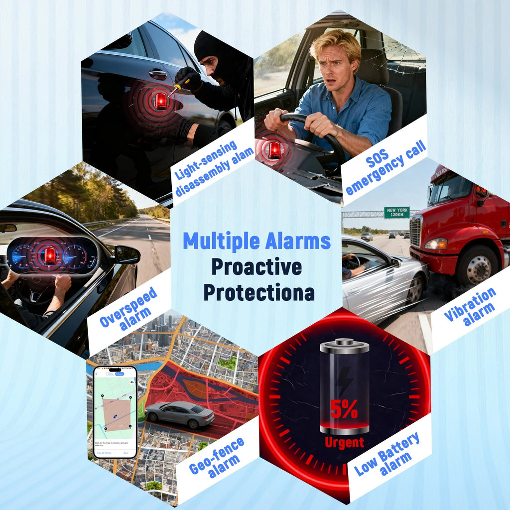 4G GPS Vehicle Tracker 7500mAh IP67 Waterproof 160-Day Long Standby Multiple Alarms Anti-Lost For Cars Trucks With Paid App